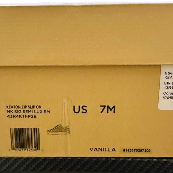 Michael Kors Keaton Zip Slip-On Sneaker Vanilla MK Logo Size 7M - Picture 10 of 10